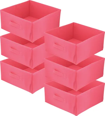 Produktbild von Lavita Storage Box | faltbare Aufbewahrung Boxen 31 x 31 x 15 cm | Schubladen-Organizer Box| Ordnungssysteme für Kleidung | Kleideraufbewahrung & Organisation | dunkelpink | 6 stück