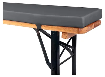Produktbild von Bierbankauflage gepolstert 220x25x4cm für Bierzeltgarnitur waschbar mit Reißverschluss (Anthrazit wasserabweisend)
