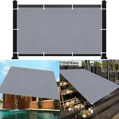 Produktbild von Sonnenschirm - Balkonabdeckung - Außenraumsonnenschirm - Schattenspiegel - HDPE - 1,4 x 5 m - Grau
