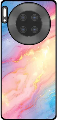 Produktbild von Smartphonica Telefon Fall geeignet für Huawei Mate 30 Pro mit Regenbogen Glitter Marmor Print - TPU Backcover Fall Regenbogen Glitter Marmor Design