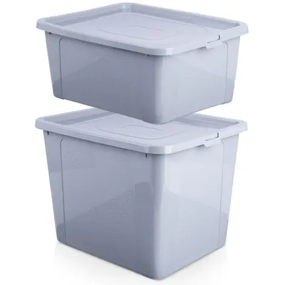 Zdjęcie produktu dla Vilde Pojemnik do przechowywania Pojemnik plastikowy Pojemnik z pokrywką 20/30 L 2 szt.