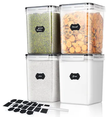 Vorratsdosen 5,2 l, 4er-Set, luftdicht, BPA-frei, mit Etiketten