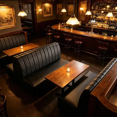 Produktbild von Gastro Sitzbank Diner Sofa – gepolsterte Restaurant Bank für Café, Bar & Hotel – Schwarz 【A28-91】