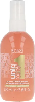 Obrázok produktu pre Revlon UniqOne Curls, Unisex, Profesionálny kondicionér na vlasy, Kučeravé vlasy, Všetky farby, Proti krepovitosti, Rozčesávanie, Výživný, Ochrana, Oprava, Lesk, Zmäkčovadlo, 230 ml