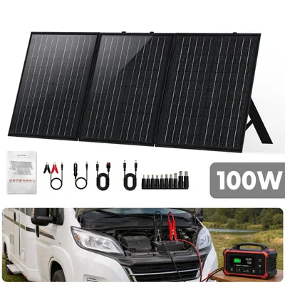 Produktbild von 100W Solarpanel Faltbar Tragbar Solarmodul Wohnmobil für Tragbare Powerstations