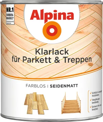 Produktbild von Alpina Klarlack für Parkett & Treppen 2 Liter seidenmatt