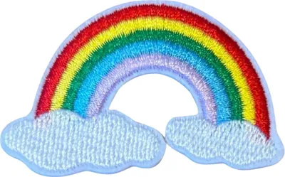 Produktbild von Regenbogen-Wolken-Emblem-Aufnäher zum Aufbügeln