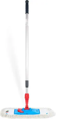 Produktbild von Hypafol rückenschonender Bodenwischer | Komplettset | 90-180cm Teleskopstiel aus Aluminium | 40 cm Baumwoll Bezug | pflegeleicht | Fußklick-Drehgelenk