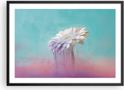 Produktbild von Gerahmtes Poster - Schwarzer Rahmen - Modern Grafik Blume - 70x50 cm - Wand Bild - Wanddeko - Wandbilder - Kunstposter - Wandposter - Bilderrahmen - Bilder - Kunstdruck - P2BAA70x50-4534