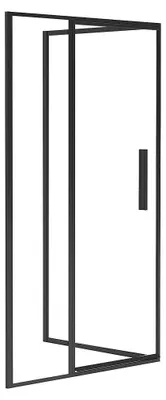 Produktbild von Duschtrennwand Seitenwand Schwingtür - Schwarz matt - Industrial Style - 120 x 80 x 195 cm - TORONI