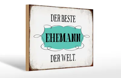 Produktbild von Holzschild Spruch 30x20cm der beste Ehemann der Welt