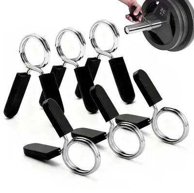 Productafbeelding van 6 stuks veerhalsklemmen, halterstangklemmen, oefenkragen, halterstang, clipklemmen voor gewichtheffen, krachttraining, fitnessapparatuur