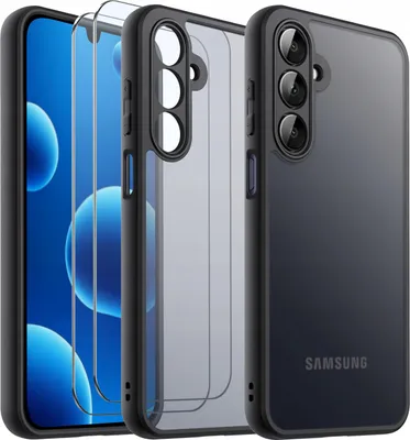 Immagine prodotto di Custodia per Samsung A26 5G WZMACNIANE NERO OPACO PANCERNE 2x VETRO