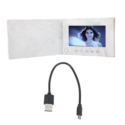 Obrázok produktu pre Video pohľadnica 7 palcov, dobíjateľná, DIY HD video brožúra, 2 GB pamäť, na Deň matiek, Deň otcov a Vianoce, sivá