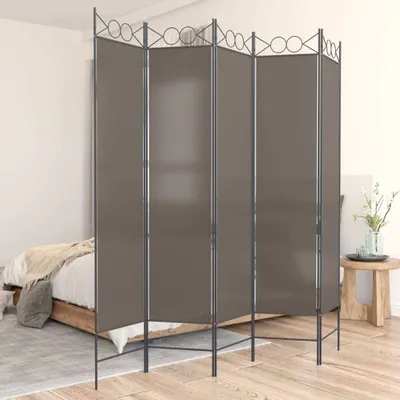 Obrázek produktu pro vidaXL 5dílný paraván antracit 200x200 cm látka - rozdělovač místností - paraván - rozdělovač místností - dělící stěna