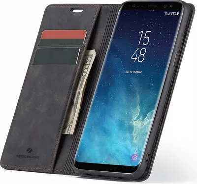 Image de SPACECASE Etui portefeuille pour Galaxy S8+ Noir
