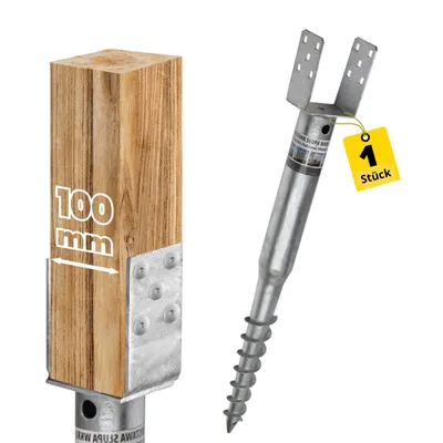 Produktbild von Pfahlfuß Stahl 100x865mm Schnecke