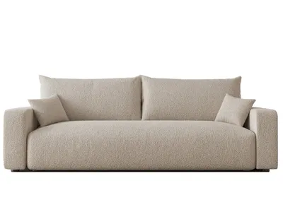 Produktbild von IDOHOME-Freistehendes Polstersofa PIANO mit Schlaffunktion und Stauraum 3-Sitzer Sofa Wohnzimmersofa Couch Schlafsofa Moderner Boucle C1 Beige