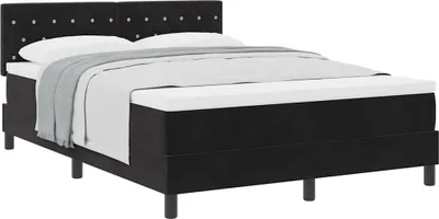 Produktbild von Boxspringbett mit Matratze Schwarz 140 x 190 cm Stoff