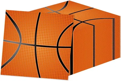 Productafbeelding van Basketbal Servetten - Feestdecoratie Papier - Sportfeestjes Vieren - Absorberend En Zacht - 33x33 cm - Meerdere Kleuren