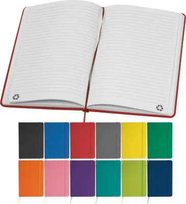 Produktbild von 12x Notizbuch / DIN A5 / Umschlag aus Polyurethan/ 160 linierte Seiten / 12 Farben