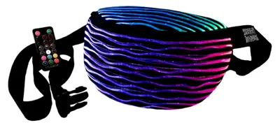 Produktbild von [Marktneuheit] leuchtende Bauchtasche PRO mit Farbwechsel und APP-Steuerung, Festival, Fashion, viel Stauraum (Wellige Glasfasern (weich, waschbar), Medium (M))