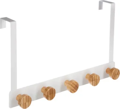 Obrázek produktu pro Věšák na dveře Bamboo White 5 háčků