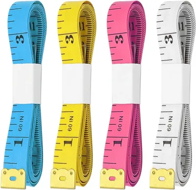 Imagen del producto de Cinta métrica de tela, 4 unidades, 150 cm, de varios colores, para costura y para medir el cuerpo