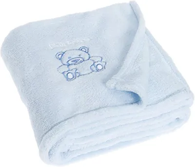 Produktbild von Playshoes Baby Set Fleecedecke, Babydecke Bär 75x100cm Blau
