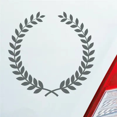 Produktbild von Auto Aufkleber Lorbeerkranz Insigne Auszeichnung Siegerkranz 10x10 cm Grau Sticker Heckscheibenaufkleber