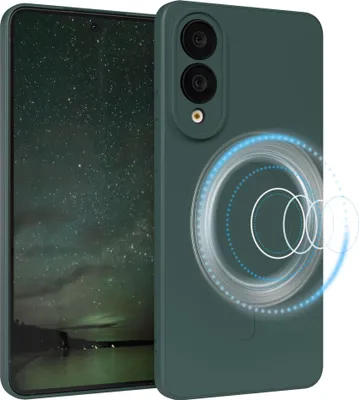Immagine prodotto di EAZY CASE - Custodia in silicone magnetica per Samsung Galaxy S25 Edge, custodia in silicone, custodia magnetica morbida antiurto per cellulare, custodia protettiva con protezione della fotocamera, paraurti in TPU in verde