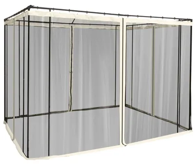 Image de Moustiquaires pour tonnelle barnum pavillon de jardin 3 x 3 m - lot de 4 moustiquaires zippšŠes + crochets d'attaches - polyester nylon