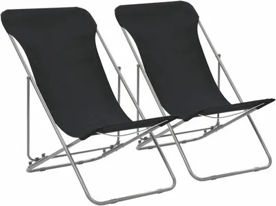 Produktbild von Faltbare Stühle - Leichtgewicht und tragbar - 125x62x9,5cm - Schwarz