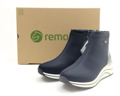 Produktbild von remonte Damen Stiefelette schwarz mit heller, modischer Keilsohle, extra weit 39
