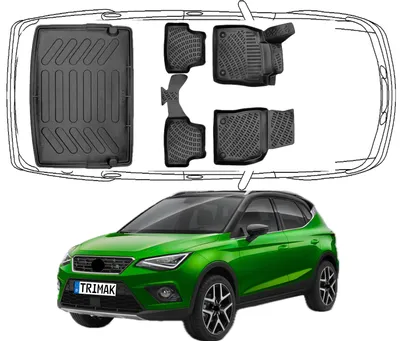 Produktbild von 3D Fußmatten & Obere Kofferraumwanne Auto Set Kompatibel mit Seat ARONA 2017 - 2024