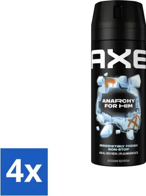 Image de Déodorant corporel Axe Anarchy for Him 150 ml - Pack économique - 4 pièces
