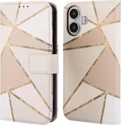 Produktbild von imoshion Design Klapphülle iPhone 16 - Beige Graphic