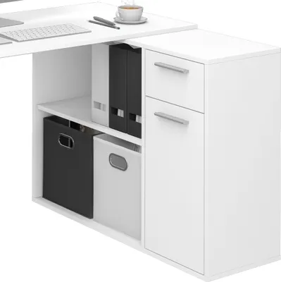 Produktbild von Eckschreibtisch Vicco Robin Weiß 120 x 60 cm, Model 36192