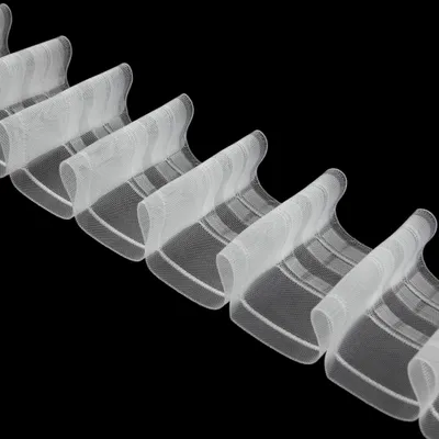 Produktbild von Gardinenband 10m Bleistiftfalte Transparent-100mm 1:2.5 Kräuselband Faltenband