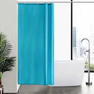 Zdjęcie produktu dla Mała zasłona prysznicowa w kolorze turkusowym, z poliestru, odporna na pleśń, 100 x 200 cm