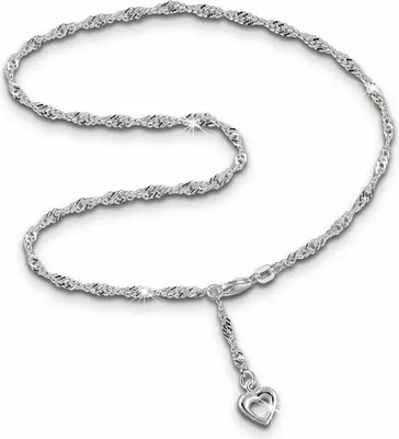 Produktbild von SilberDream Damen-Fußkette 25cm 925er Silber allergenfrei silber Herz SDF0345J