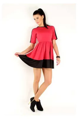 Produktbild von Damen Minikleid Longshirt 2 Farbig Tunika Top; Koralle/M/38