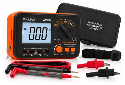 Zdjęcie produktu dla Cyfrowy miernik izolacji, 1999 wyświetlaczy LCD, zakres napięć: 250/500/1000 V