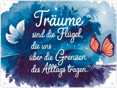 Produktbild von Schmetterlingstraum - Flügel des Alltags Metallschild in 15x20 cm