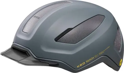 Produktbild von KED Reach DT1 Fahrradhelm – MIPS Schutz, K-Fit 3D Anpassung, Abnehmbares Visier, Rib Cage Belüftung,  Farbe: grey golden yellow Größe: 54-58 (M)