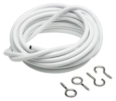 Obrázek produktu pro Merriway BH03872, 210 cm, závěsná kolejnice na závěsy, bílá, s 2 háčky a očky