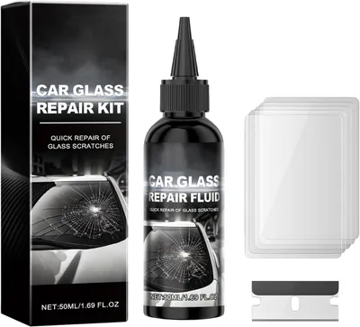 Imagen del producto de Kit de reparación de parabrisas, 50 ml, con película endurecedora, para grietas y roturas