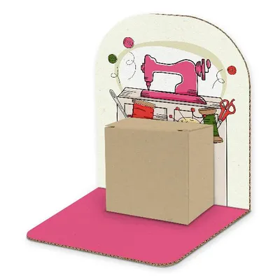 Produktbild von itenga Geldgeschenkverpackung Basic Nähmaschine I Aufsteller Würfel (Motiv 127)