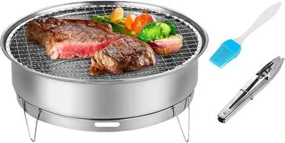 Productafbeelding van Famanu Grill, roestvrij staal, inklapbaar - houtskoolgrill voor kamperen en buitenshuis gebruik