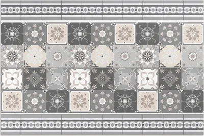 Immagine prodotto di Piastrelle e righe – Tappeto in vinile – 120x180 cm – Tappeto per esterni – Per terrazza – Resistente agli agenti atmosferici – Moderno